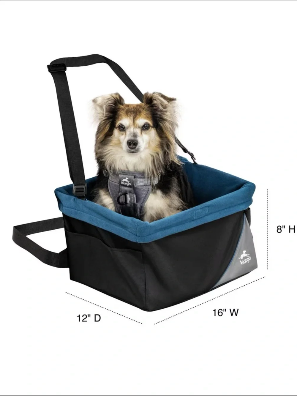 Kurgo Pet Booster Seat - Teal and Black